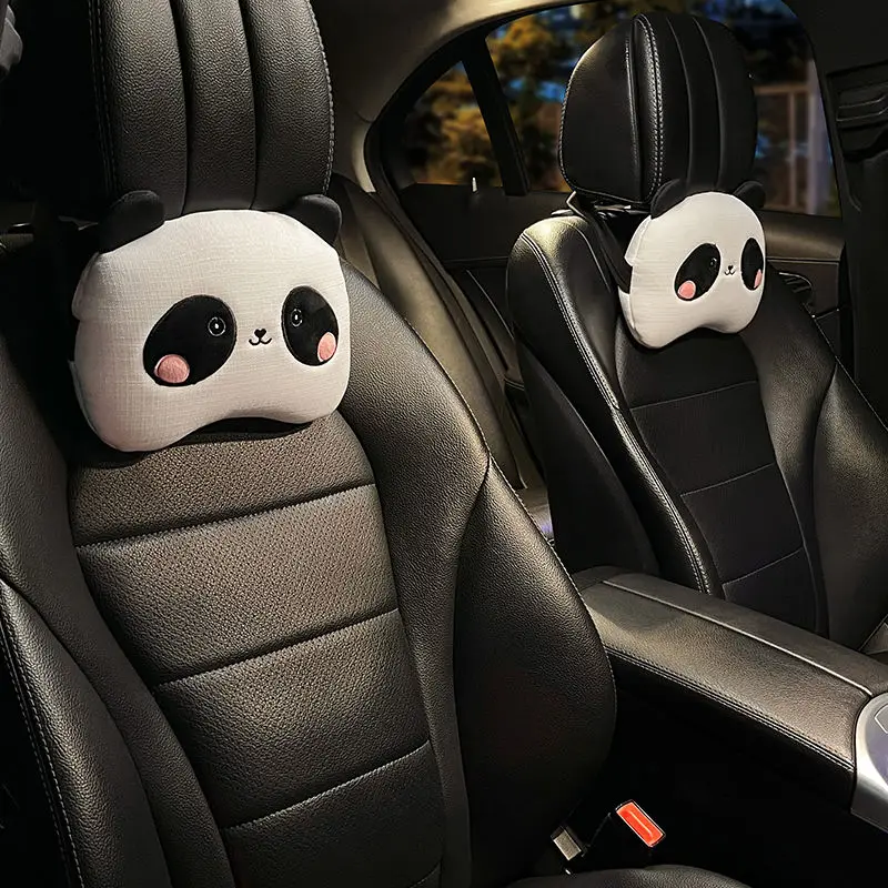 Car Headrest Pillow Cute Car Seat Headrest Pillow Plush Head