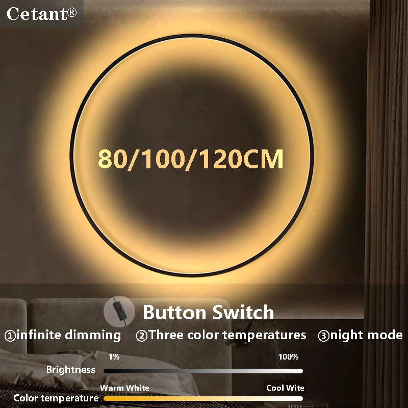 CETANT LED-Wandleuchte Großer Kreis 5