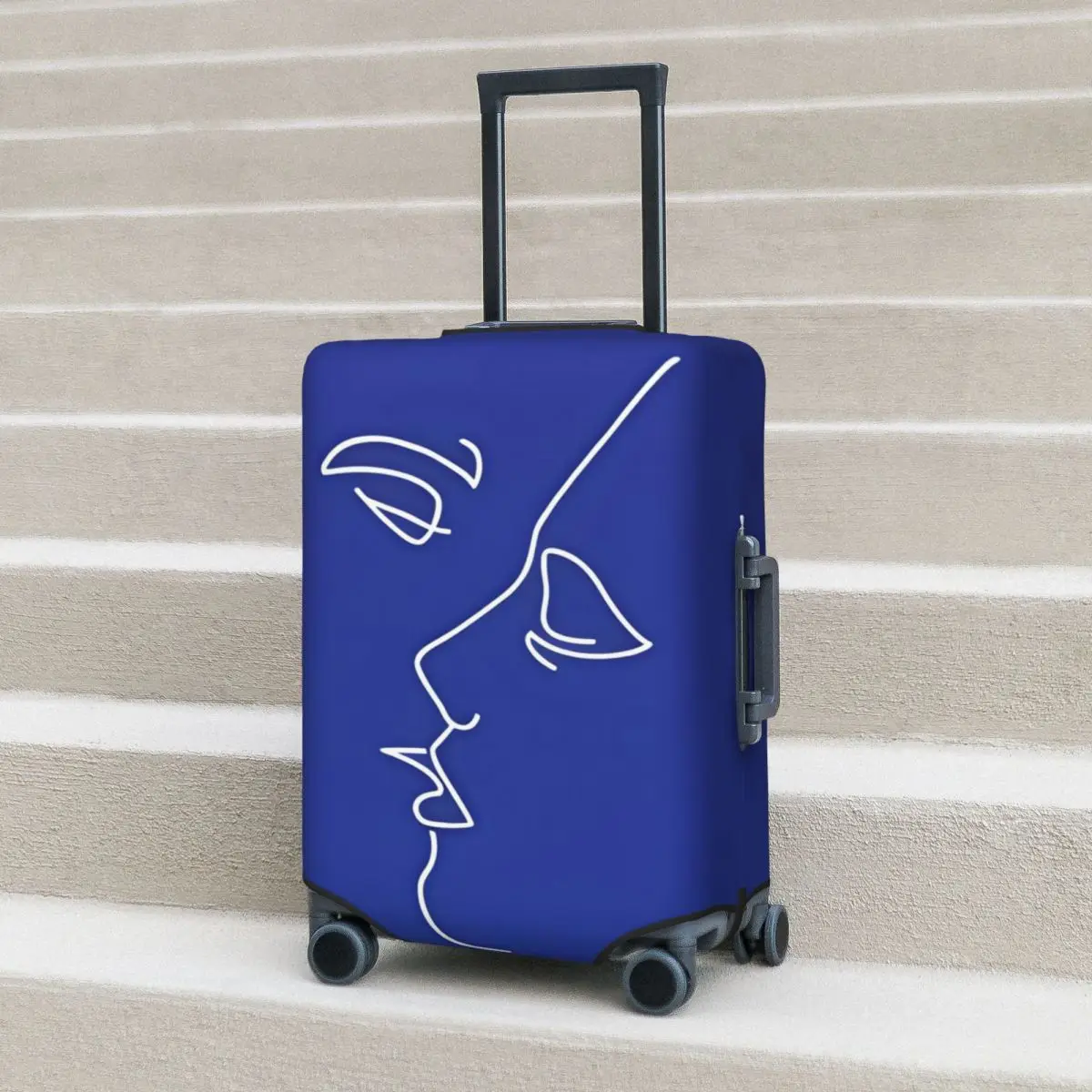 

Simple Line Art Suitcase Cover Anime Series Elastic Cruise Trip Protector Luggage Case Flight