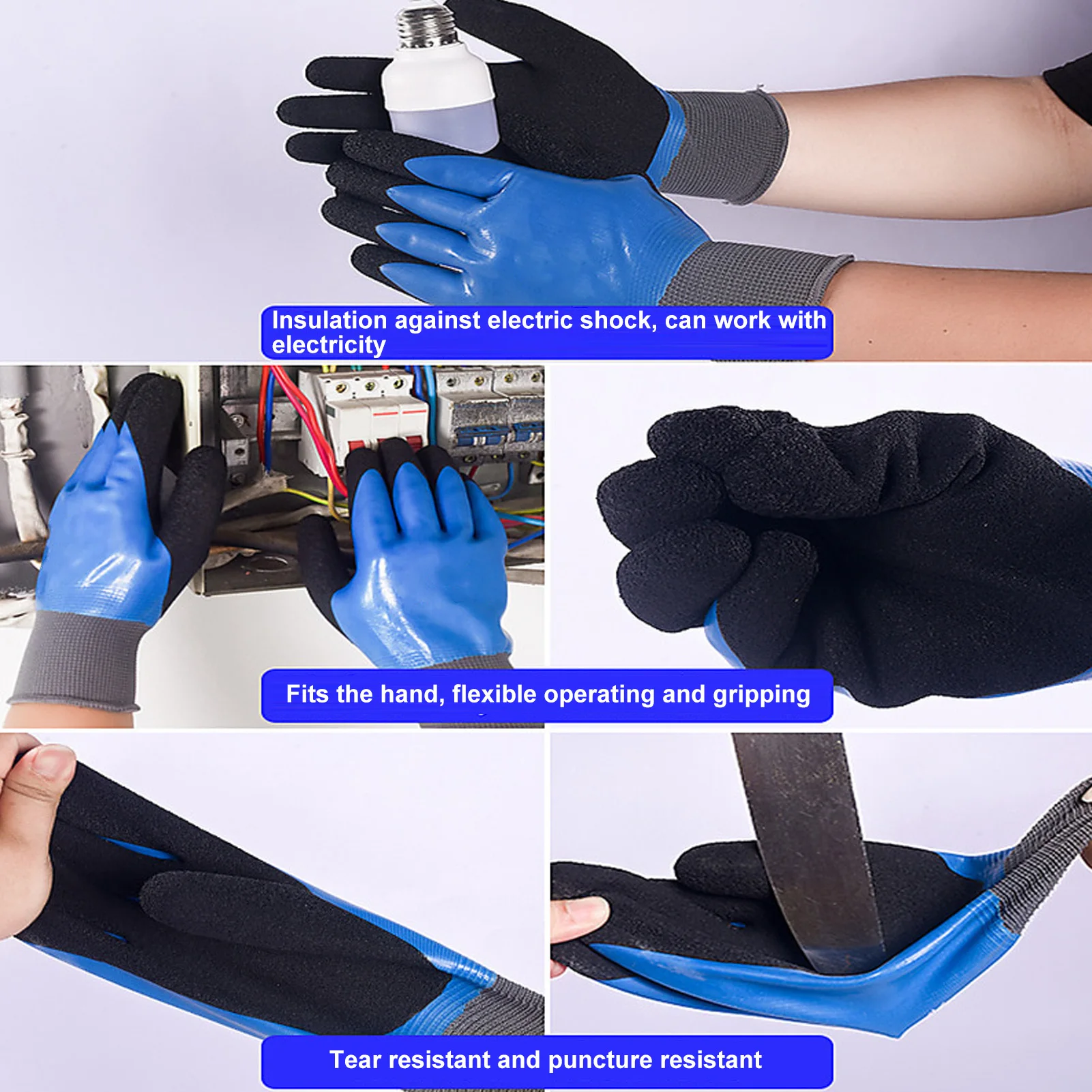 Insulation Work Gloves 1000V Voltage Resistant 360&deg; Electrical Insulated Gloves for Electrician work gloves protective gloves insulating gloves