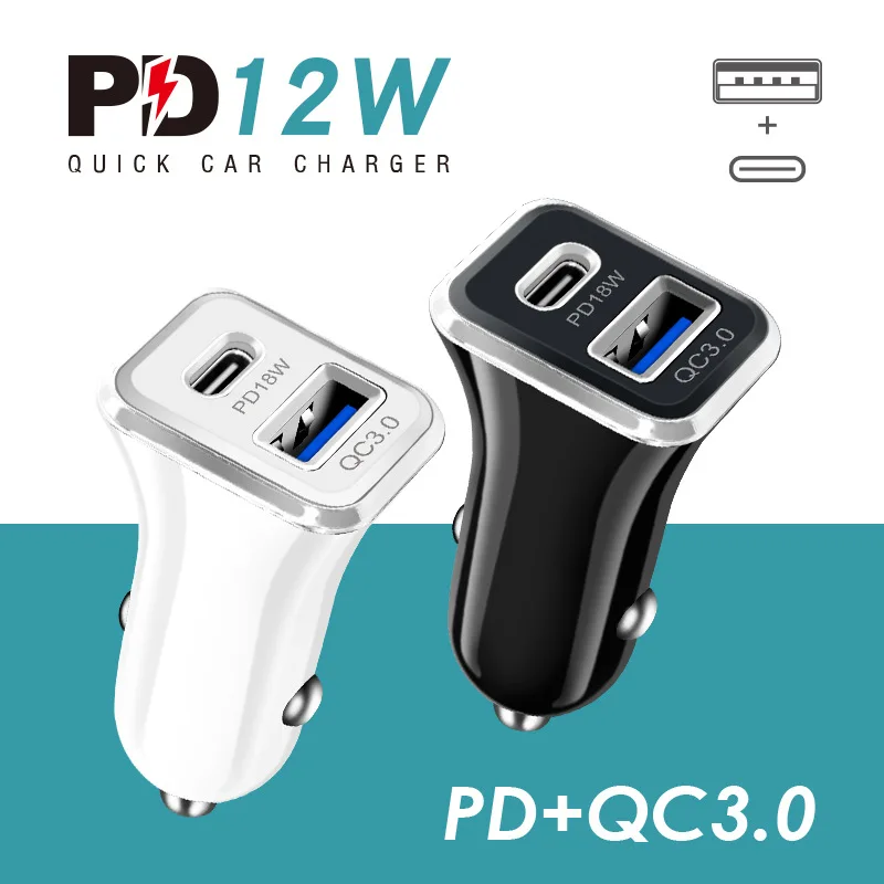 12WPDCarChargerUSBTypeCFastChargingQC30CarPhoneAdapterforiPhone.jpg