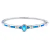Charming Blue Opal Bangle Bracelet for Women 1