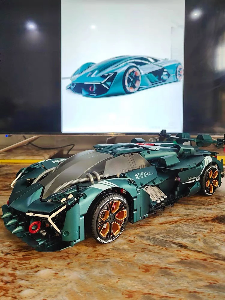 

Высокотехнологичный городской автомобиль Lambo, строительный блок, техническая супер скорость, дистанционное управление, гоночный автомобиль, модель, кирпичи, игрушки для детей, подарок MOC