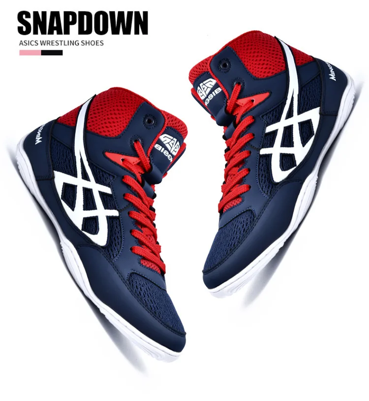 Description Picture 6 of itemBrand MINGSIBO Pro Boxing Boots Competition Training Men's Women Wrestling Shoes Fighting Sanda Weightlifting Squat Shoes