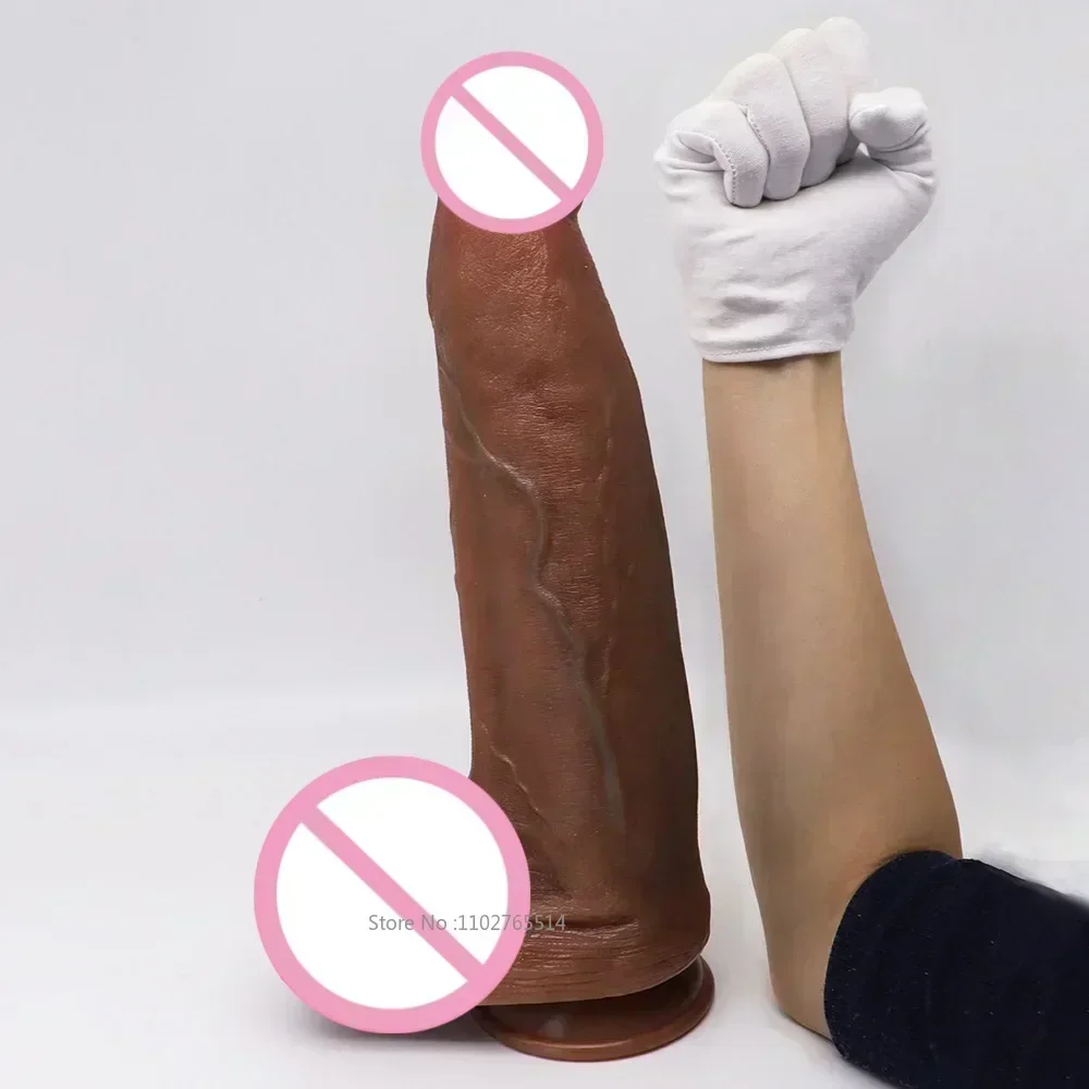 34CM Long Super Fat Dildo Realistic Silicone Penis Huge Anal Dildo Suction Cup Big Cock Men's/women's Masturbation Tool Anal Toy