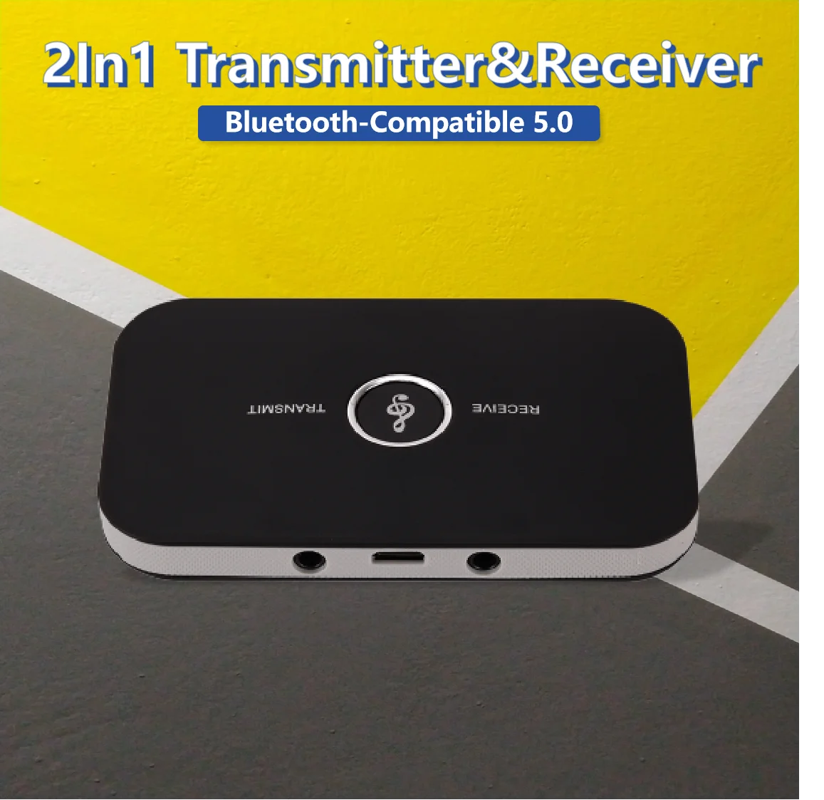 

Bluetooth-Compatible 5.0 Audio Receiver Transmitter 2in1 With 3.5mm AUX Jack Stereo Music Adapters For TV Car PC Headphone
