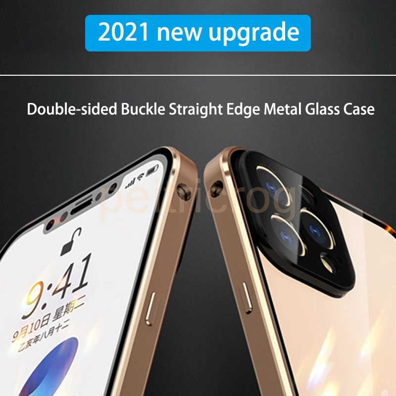 2023 New upgrade Double Sided Tempered Glass Protective Case For iPhone 15 14 13 11 12 13 Pro Max Luxury Protective Cover