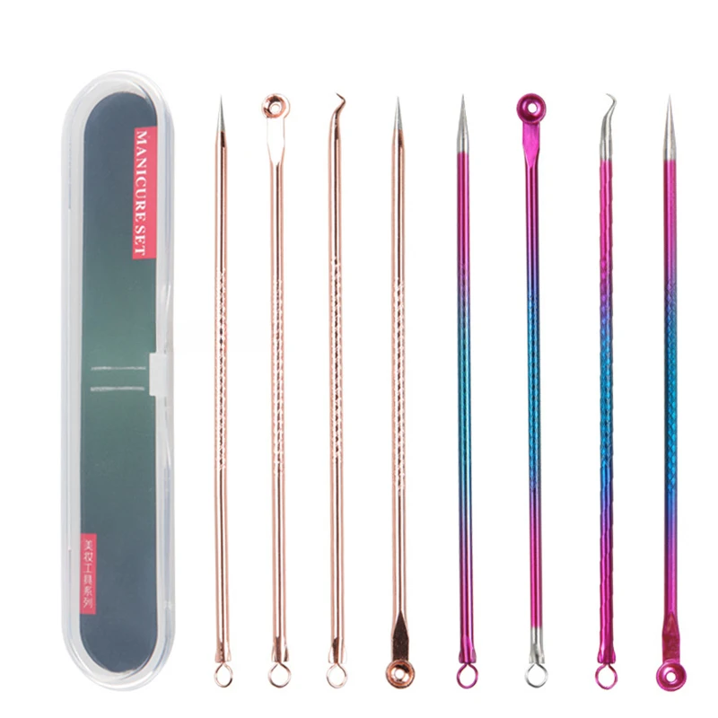 Blackhead Remover 4PCS Stainless Steel Blackhead Remover Extraction Pimple Comedone Acne Extractor Whitehead Blemish Popper Kit