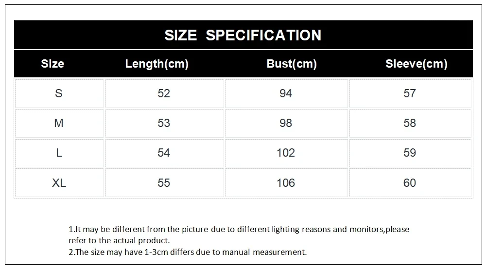 Jacket Size Chart