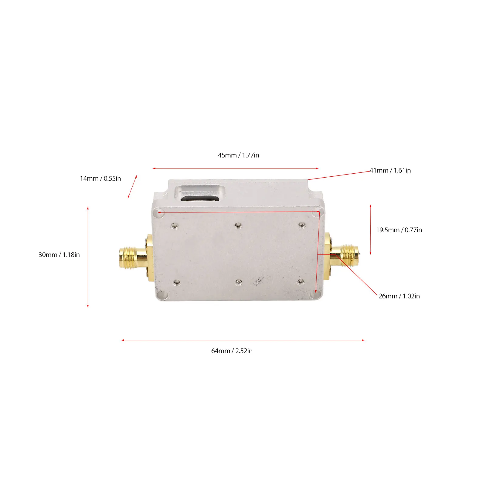 New High Flatness Amplifier 10M‑6GHz Type C 20DB Gain SMA Female Output Interface 80mA LNA Low Noise Amplifier for GPS Receiver 6
