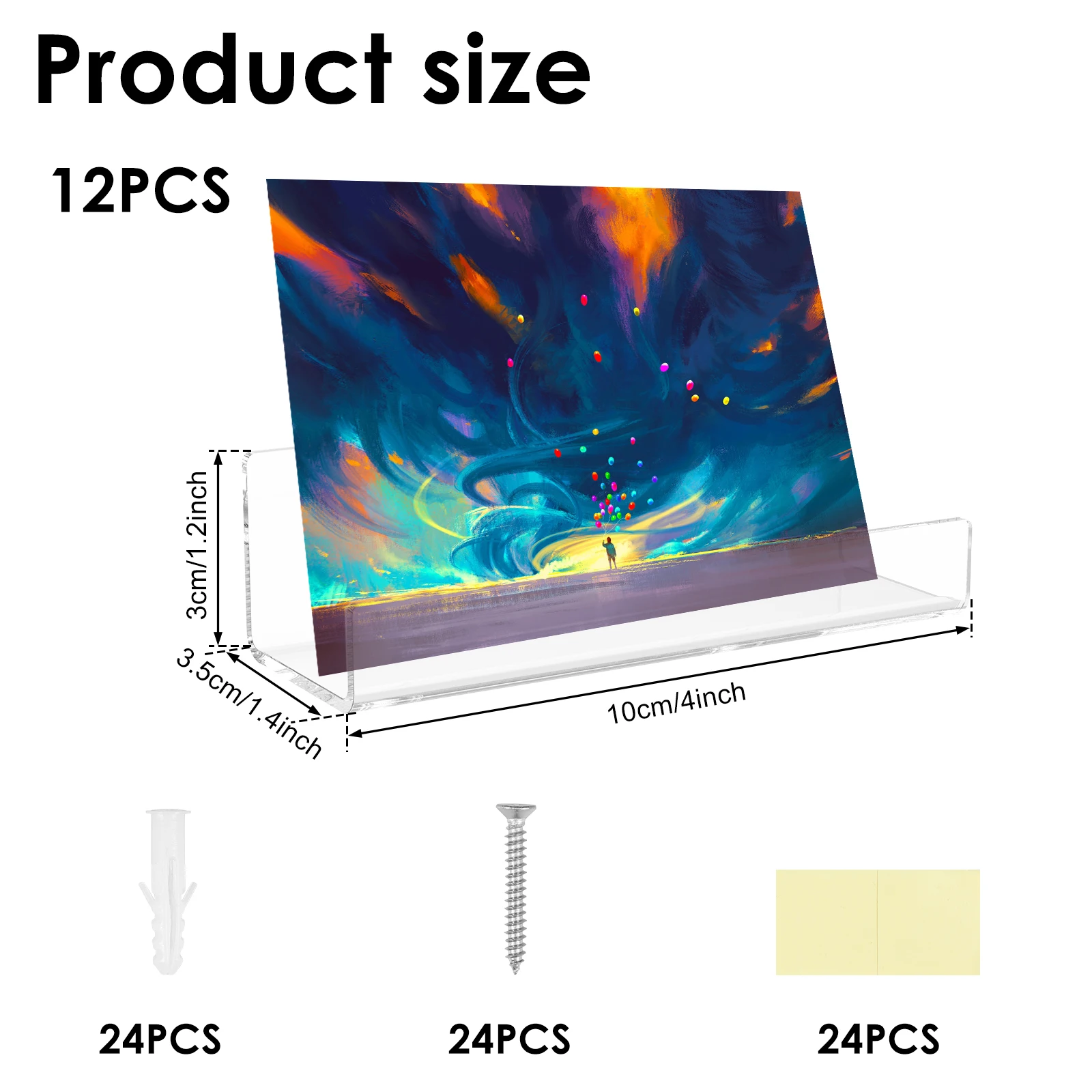 12Pcs Transparent Acrylic Record CD Storage Rack Vinyl Record Display Stand Shelf Living Room Decor Wall Holder Record Holder 6