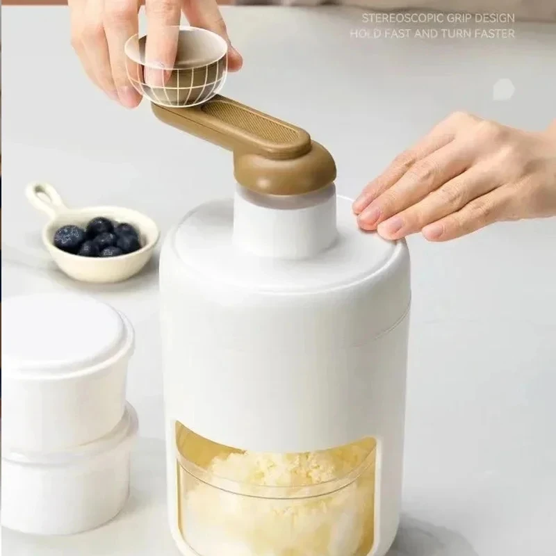 휴대용 수동 아이스크러셔, 여름철 가정용/주방/파티/피크닉용 빠른 얼음 분쇄기, 눈꽃빙수 제조기