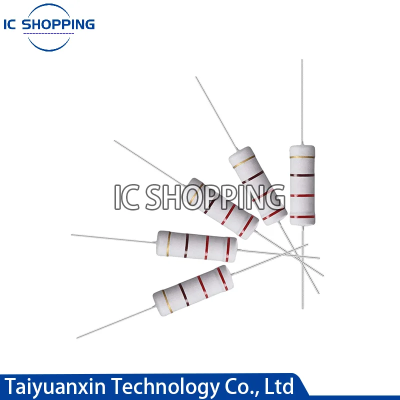 10PCS 5W Carbon Film Resistors 5% Ring Power Resistor 0.1~10M 2 3.3 10R 22 36 47 68 100 220 330 470 1K 2.2K 10K 22K 4K7 100KOhm metal film resistor metal film resistors carbon film resistor