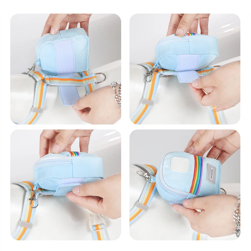 Regenbogen Reflektierendes Hundegeschirr Mit Leine Und Rucksack_voghion.com
