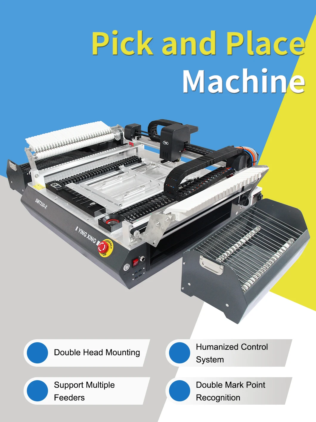 New 2024 Stock in EU YX High Precise 4 Camera Desktop SMT Pick and Place Machine