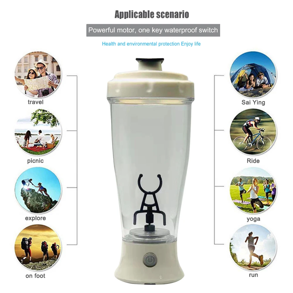 350ML Automatic Self Stirring Protein Shaker Bottle Self Stirring Portable Movement Mixing Water Bottle Sports Shaker for Gym