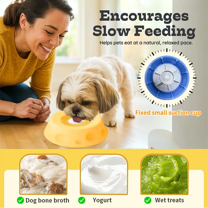 Slow Feeder Dog Bowl Silicone Anti-slip Interactive Puzzle Toy_voghion.com