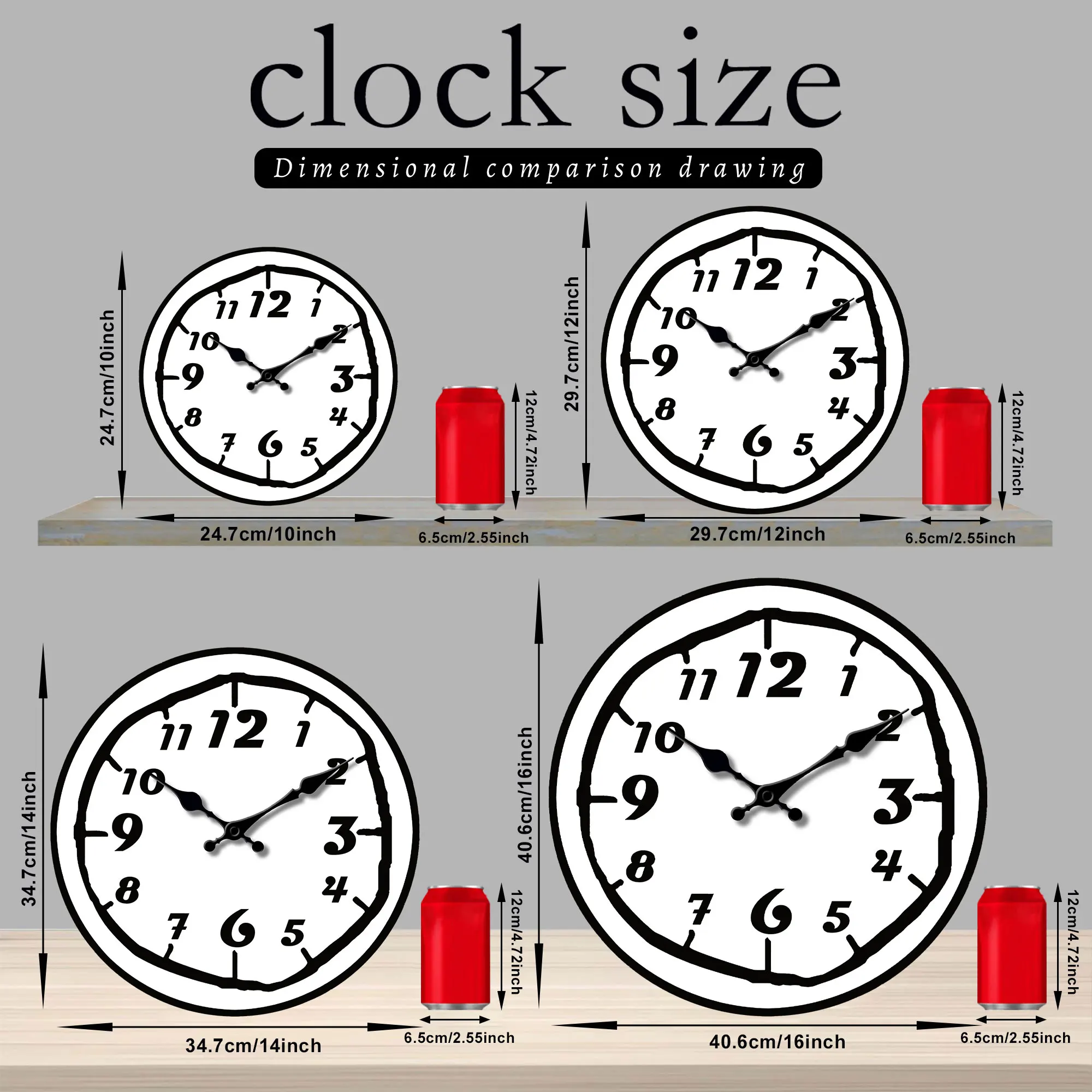 1pc wooden wall clock, modern simple Arabic art digital design wall clock, home mute for living room bedroom, room decora