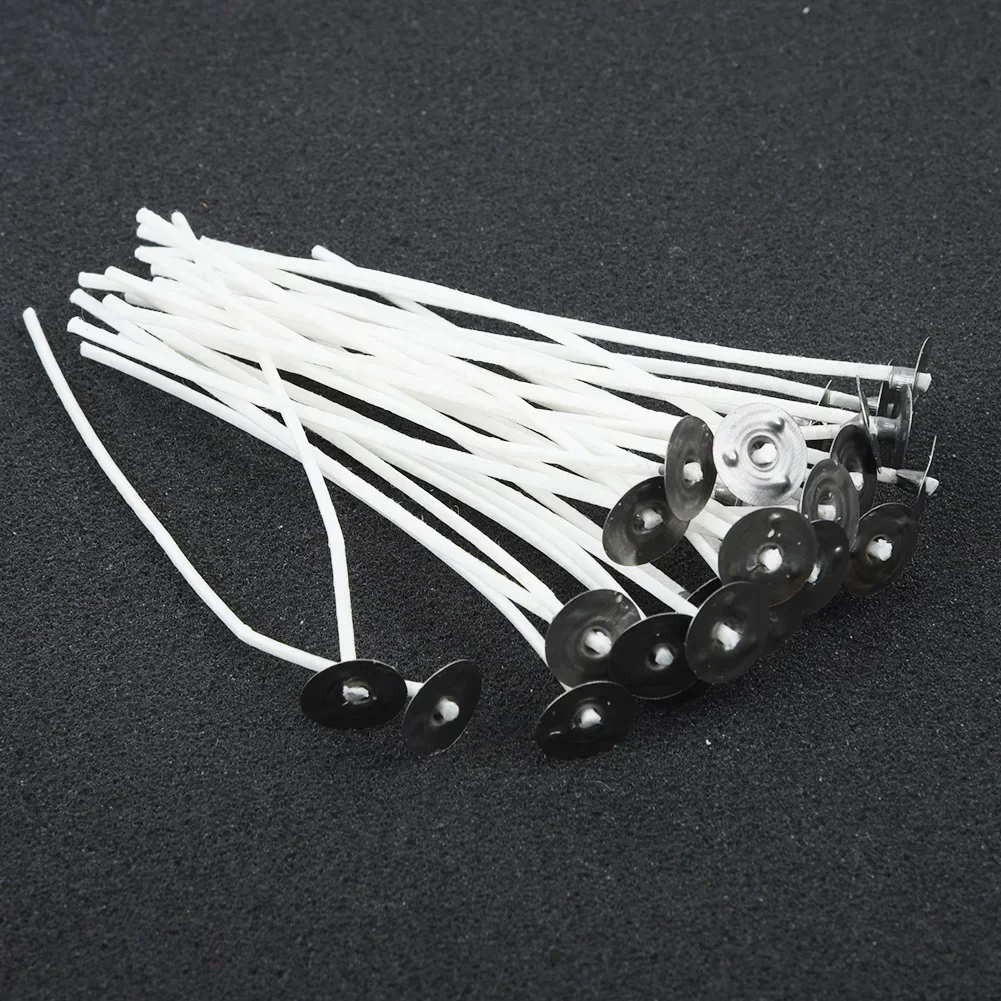 30pcs Cotton Candle Wicks Smokeless Wax Pure Cotton Core Pre-waxed Wicks DIY Candle Making Party Supplies 10cm