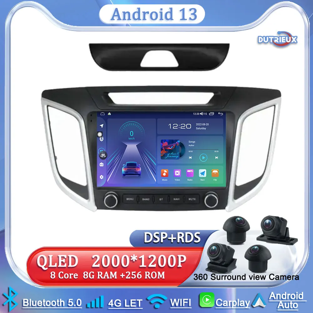 

Android 13 Head Unit For Hyundai Creta IX25 2015-2019 Car Radio Multimedia Monitor Screen TV Video Player Navigation stereo GPS