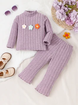 Baby Girl Flower Top & Pants Set 1