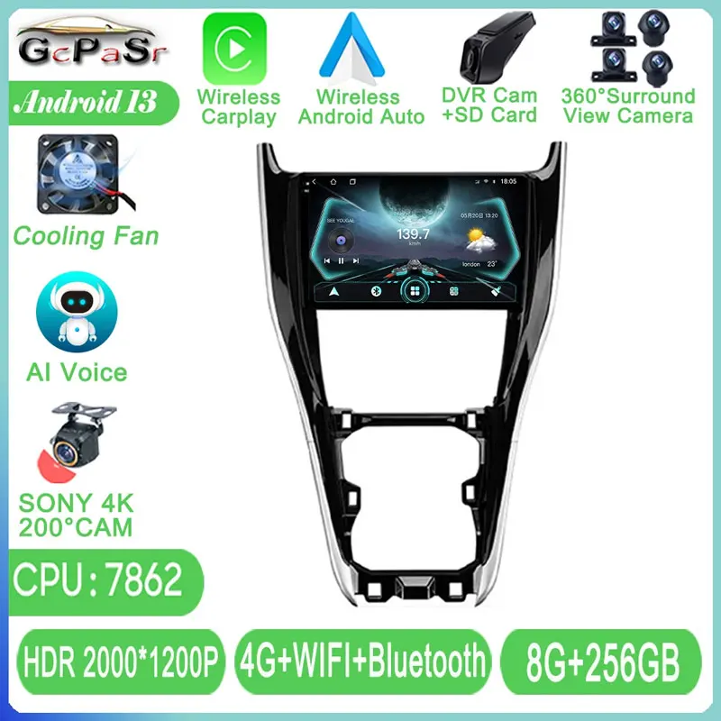 

Автомобильный радиоприемник Android для Toyota Harrier XU60 2013-2020, автомобильный мультимедийный кулачковый плеер, навигация carplay, № 2DIN, DVD, Стандартный, Wi-Fi, HDR, QLED