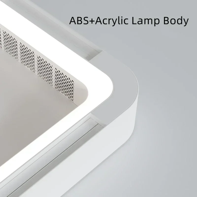 Eco-Friendly Invisible Bladeless Ceiling Fan Lamp with LED Light For Bedroom Living Room Kitchen White Eye-Protecting Circulator
