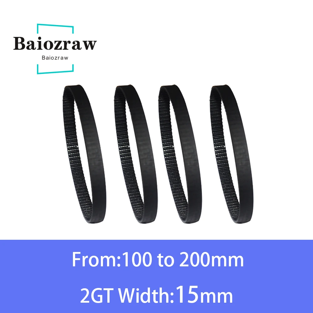 

3D Printer Parts GT2 15mm Closed Loop Rubber Timing Belt 100 110 130 140 142 144 150 154 160 170 180 190 102 200mm 2GT 1pcs