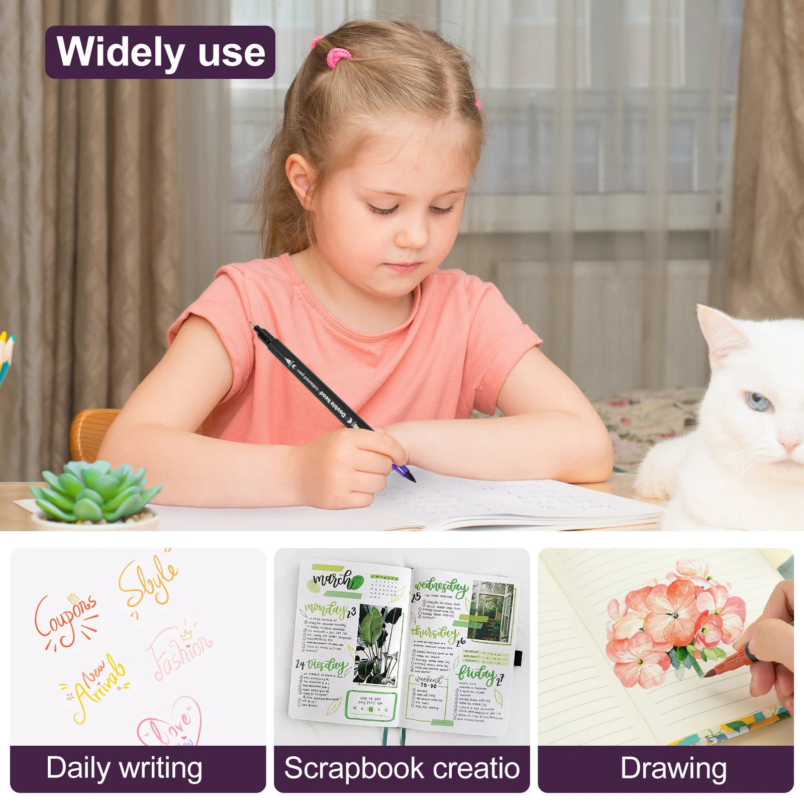 듀얼 팁 브러시 마커, 아티스트용 아트 마커, 색칠하기 펜 브러시 및 미세 마커, 어린이 성인 책, 캘리그라피, 60, 72, 100/120