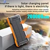 200000mAh Solar Power Bank Portable Large Capacity Charger 120W Super Fast Charging With Four Cables for Xiaomi Iphone Samsung 1