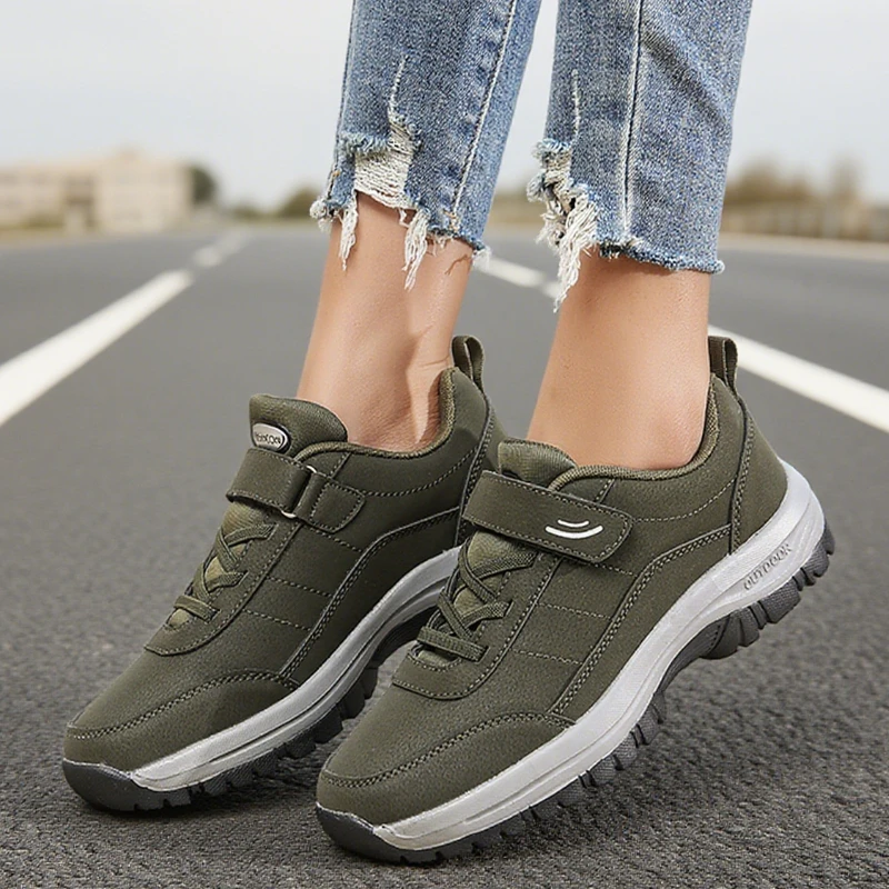 Lace Sneakers for Women Spring Autumn Fashion Non-slip Hiking Shoe Breathable Comfortable Wear-resistant Versatile Outdoor Shoes