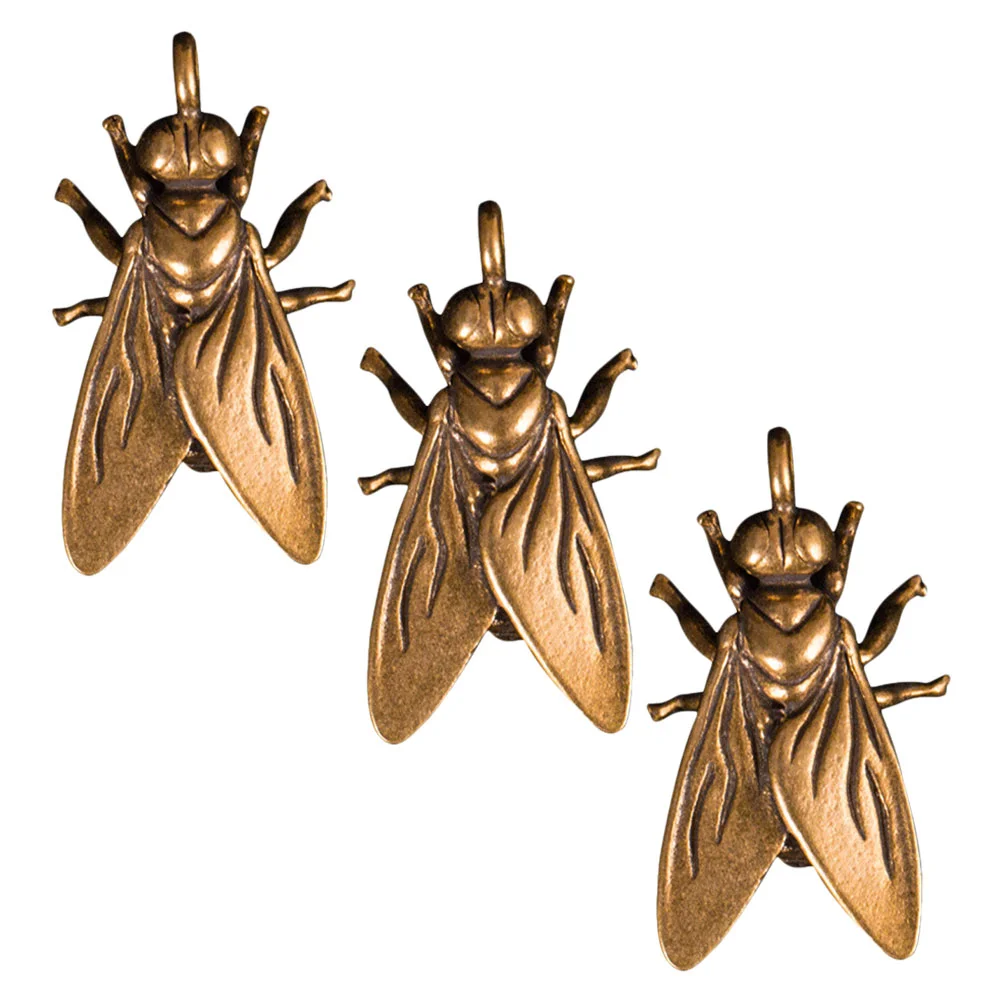 

3PCS Brass Small Bee DIY Keychain Pendant Creative DIY Bee Brass Keyring Pendant