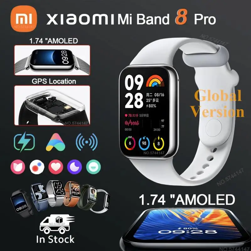 

Original Xiaomi Mi Band 8 Pro Global Version Blood Oxygen 1.74 AMOLED Screen Sport Fitness Bracelet Mi Smart Band 8Pro Wristband