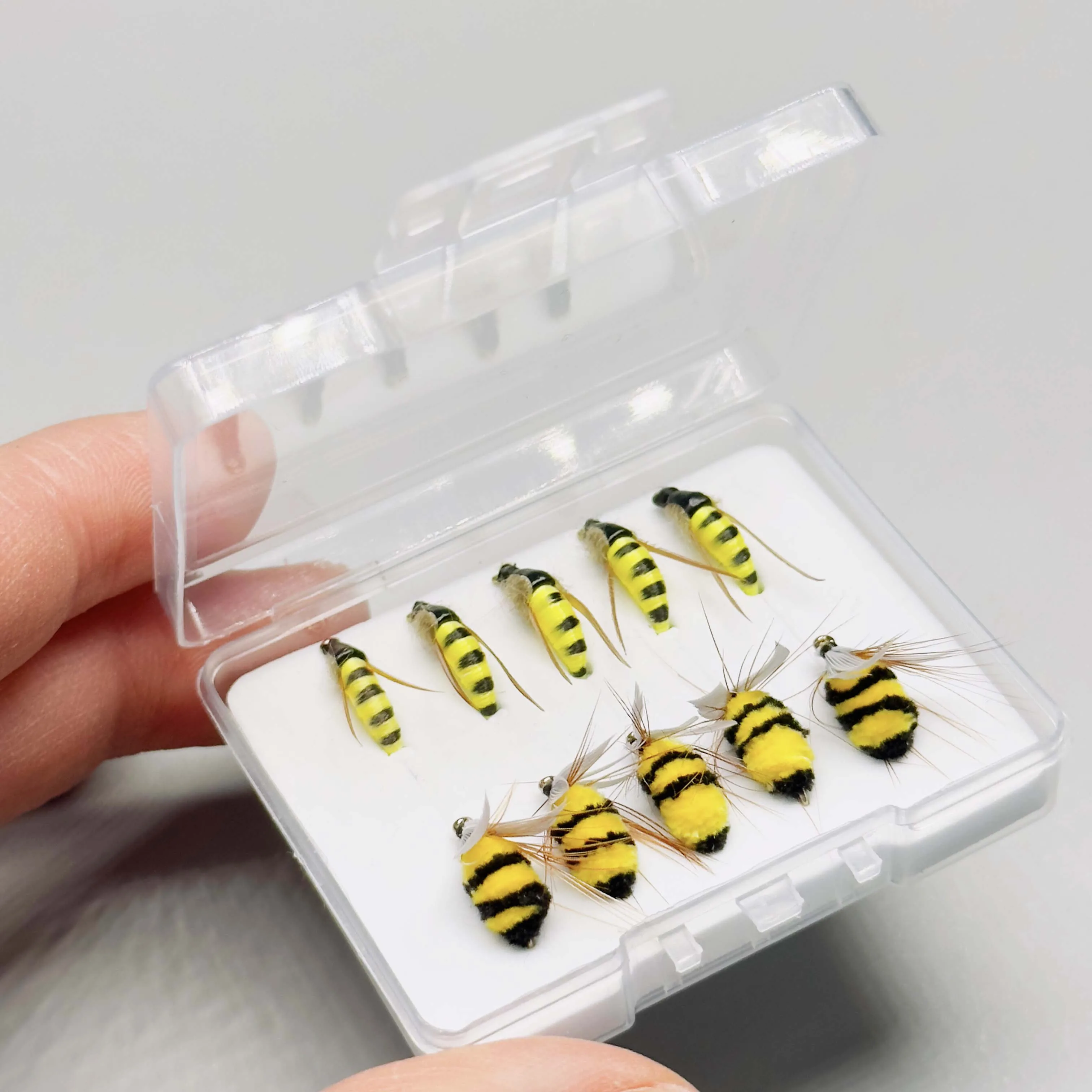 6 Stücke/10 Stücke Fliegenfischen Fliegen Köder Bionics Bumble Bee & Gelbe Motte Köder Angeln für Karpfen Bass Lachs Forelle Nassfliegen Angelausrüstung – Detail 9