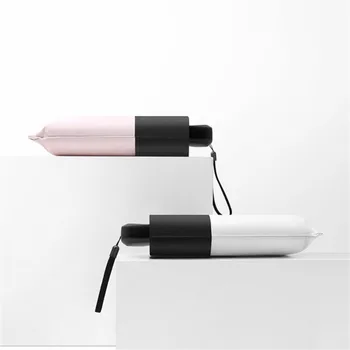 초경량 미니 포켓 우산 휴대용 포켓 우산, 비 빛나는 우산, 검은 접착제 태양 우산, 자외선 차단 접이식 우산