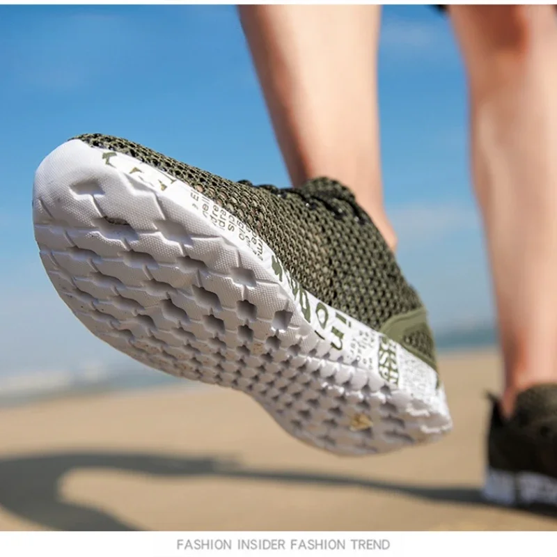 Men Aqua Shoes Breathable Trekking Wading Beach Quick Drying Water Shoes Outdoor Fishing Wading Water Sneakers Men Lace Up running sneakers casual shoes sports shoes casual sneakers fashion sneakers