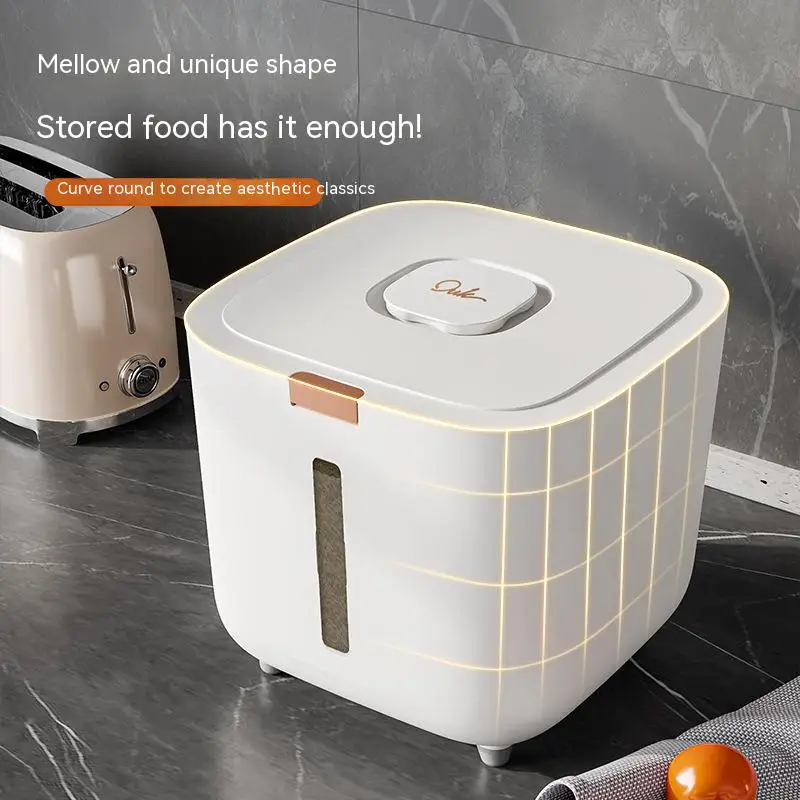 

10L Kitchen Rice Barrel Moisture-Proof Insect-Proof Sealed Tank Thick Powder Storage Barrel Miscellaneous Rice Storage Box.