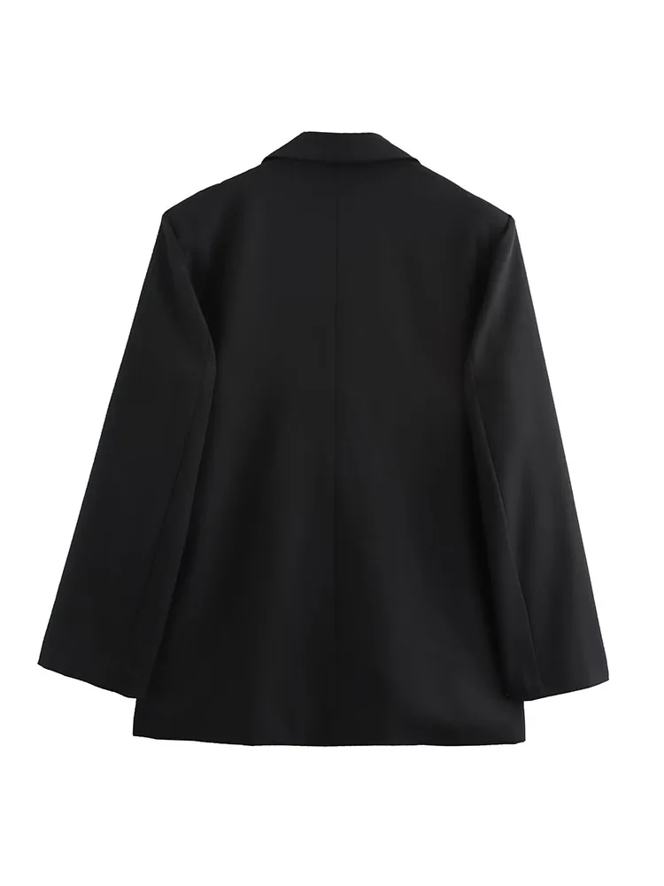 2024 Autumn and Winter New Arrivals Women's Cross Lace Fake Two-piece Double-Layer Lapel Double-Breasted Wide Suit Jacket 2