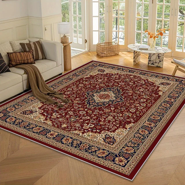 Floral Geometric Velvet Rug 4
