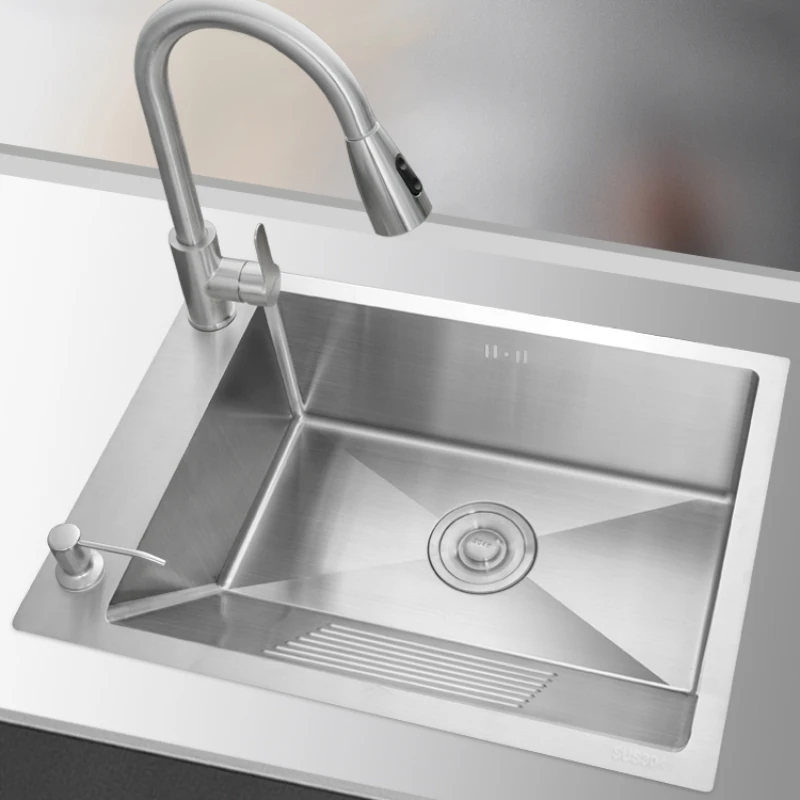 

Balcony laundry sink with washboard 304 stainless steel laundry sink single sink undercounter basin thickened laundry tub s