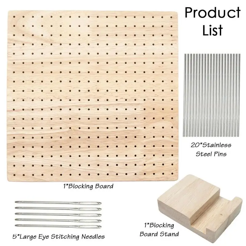 Lutabuo Planche de blocage de crochet en bois Pas de bavures Tapis de  blocage de tricot Porte-crochet de bloc 