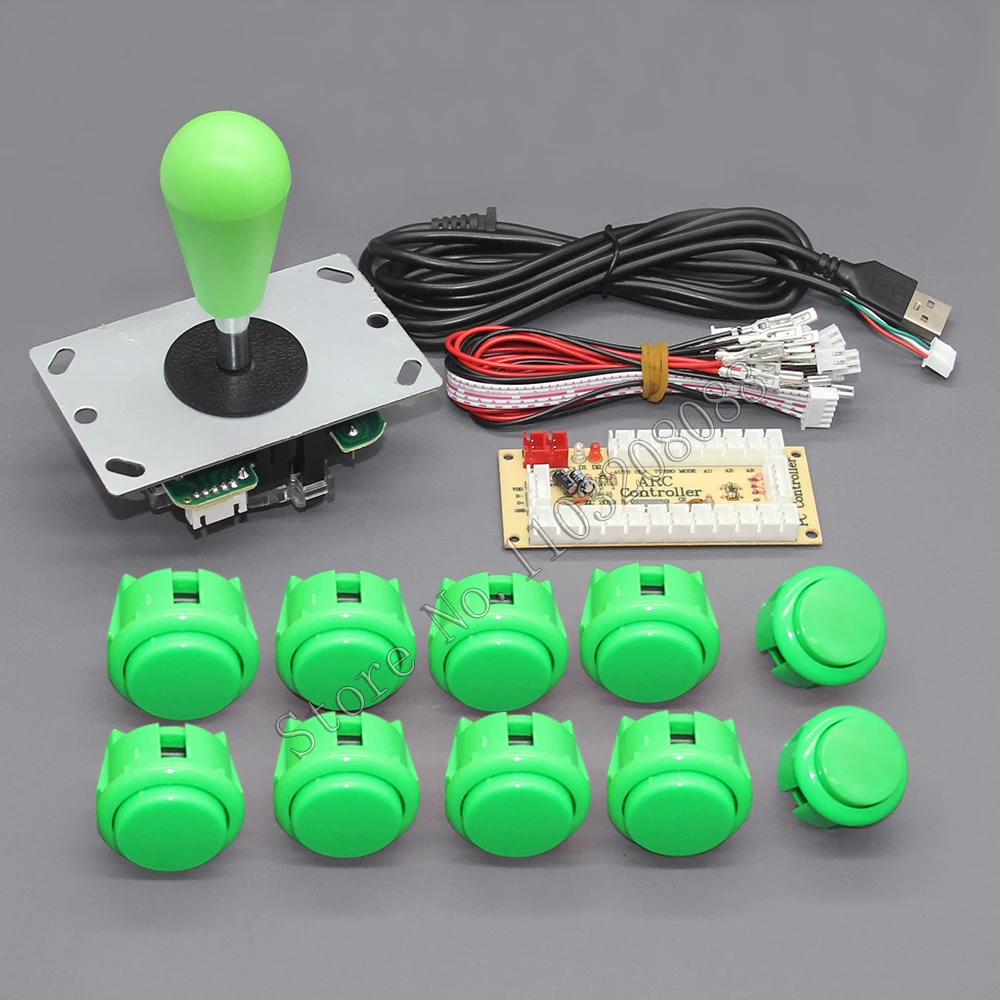Kit DIY de consola Arcade de 1 jugador, Joystick ovalado de 8 vías, botón pulsador estilo SANWA para PC Raspberry Pi, co