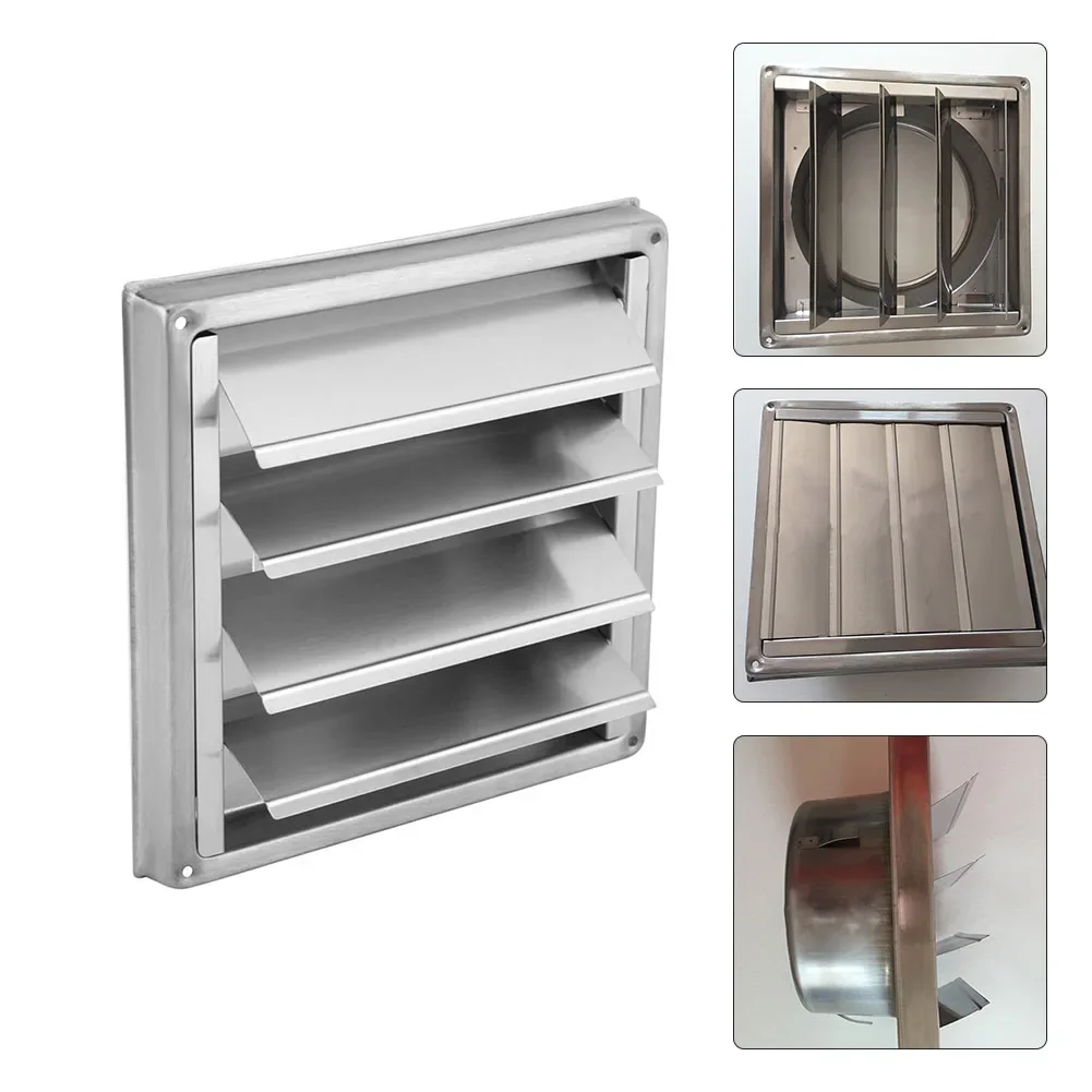 

125/150mm Stainless Steel Air-Vent Duct Grill Wall Square Tumble Air-Outlet Dryer Extractor Ventilation Cover Fan Outlet