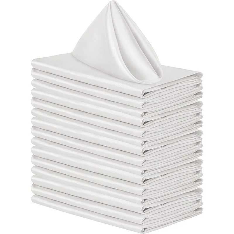 50pcs Satin Napkins Soft Dinner Napkins 43*43cm Square Table Napkins for Restaurant Weddings Party Dinner Decoration 5