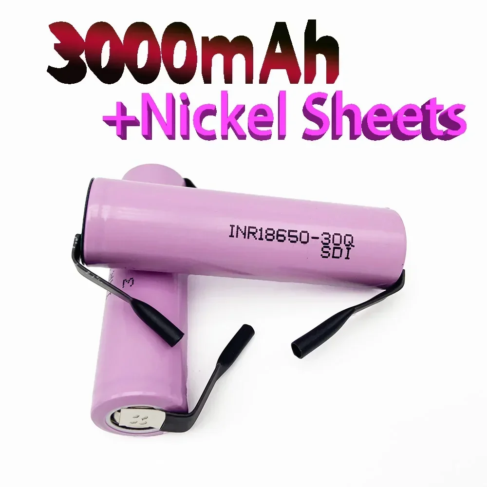 

Original new INR18650 battery 3.7V 18650 3000mAh INR165030Q lithium-ion rechargeable battery+DIY nickel sheet
