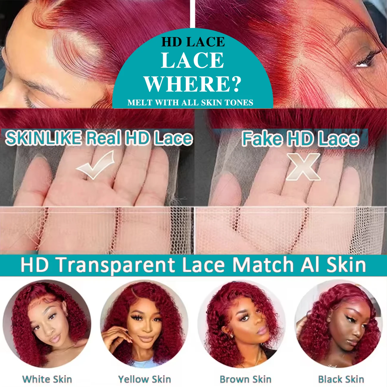 Deep Wave 99J Burgundy 13x4 Lace Frontal Wig Human Hair 13x6 HD Lace Front Wigs Red Wine Water Curly Wigs With Baby Hair 5