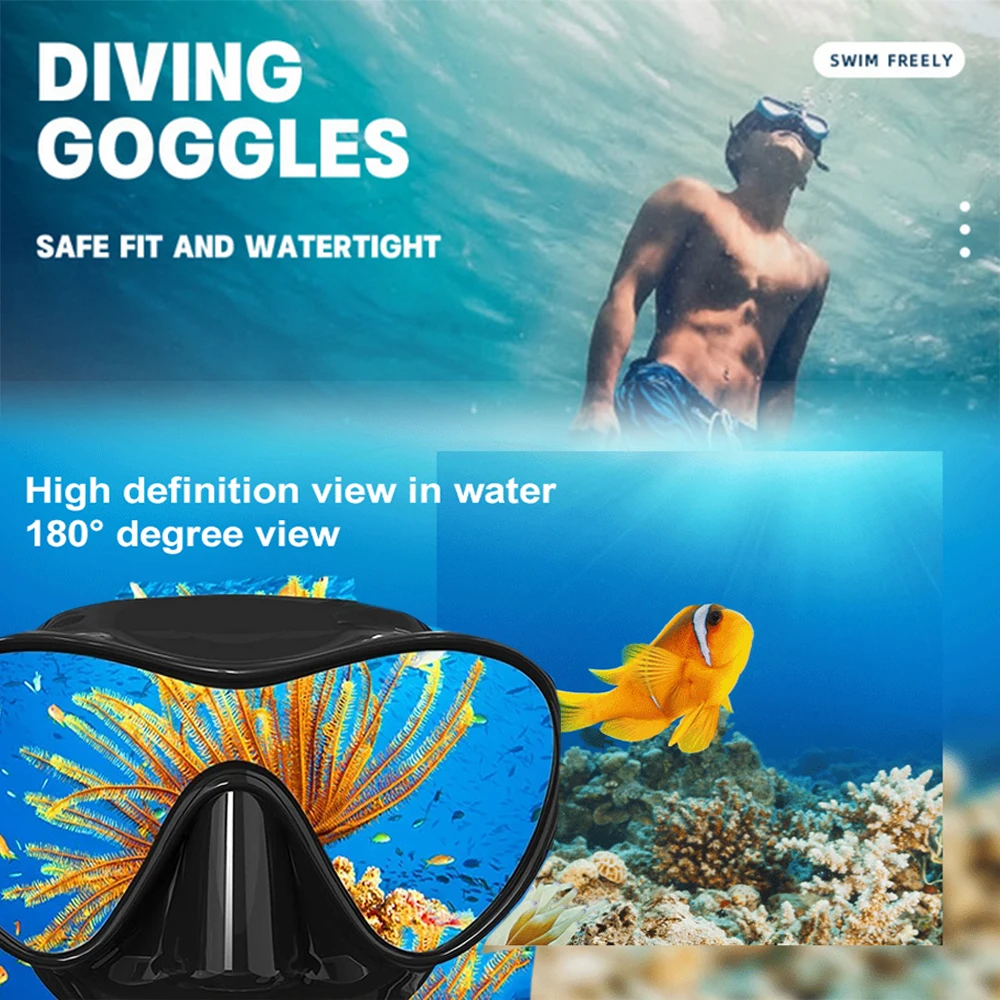 Professional Adult Snorkel Set Panoramic Wide View Mask Splash Guard Snorkel for Ocean Snorkeling - Image 6
