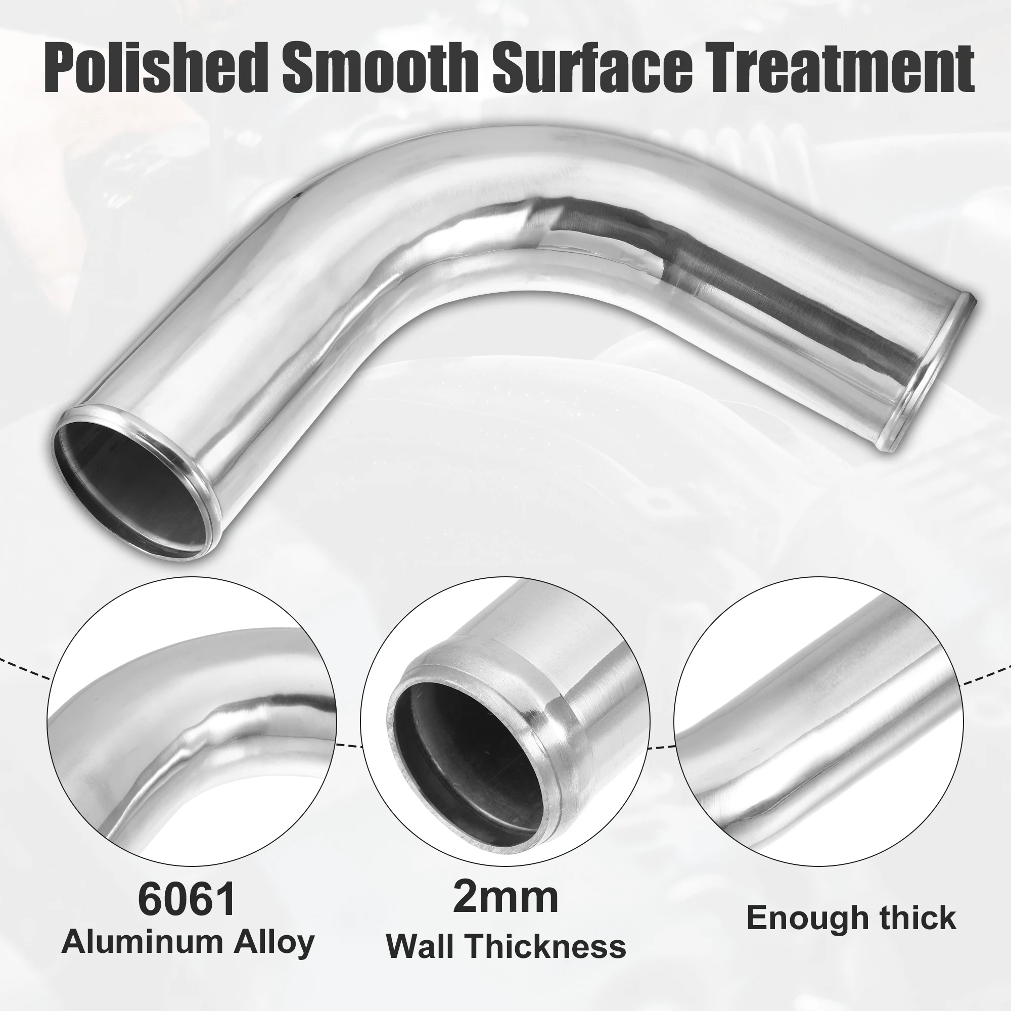 ETL INDUSTRIES OD 2.5" (63mm), Leg Length 6" (152mm) 45 Degree Aluminum Pipe, 2.5 - View #10