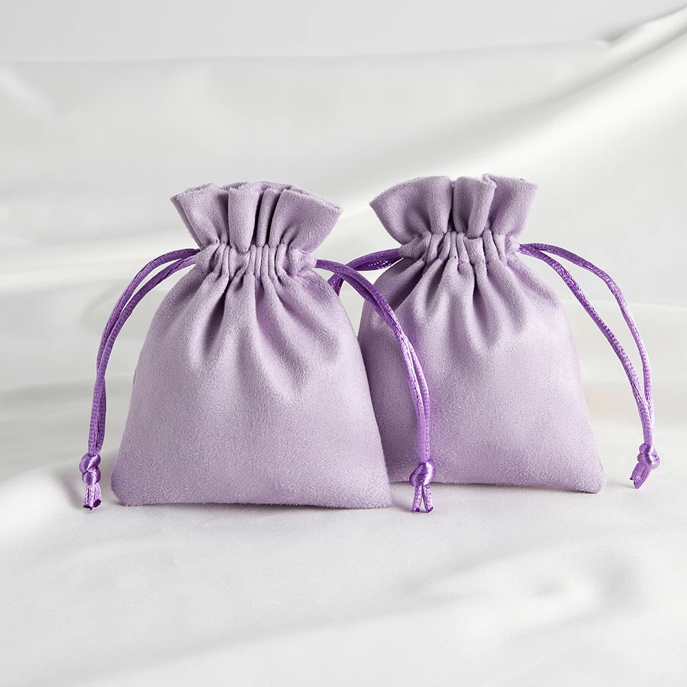 Luxurious Green Velvet Jewelry Gift Pouches - Set of 10