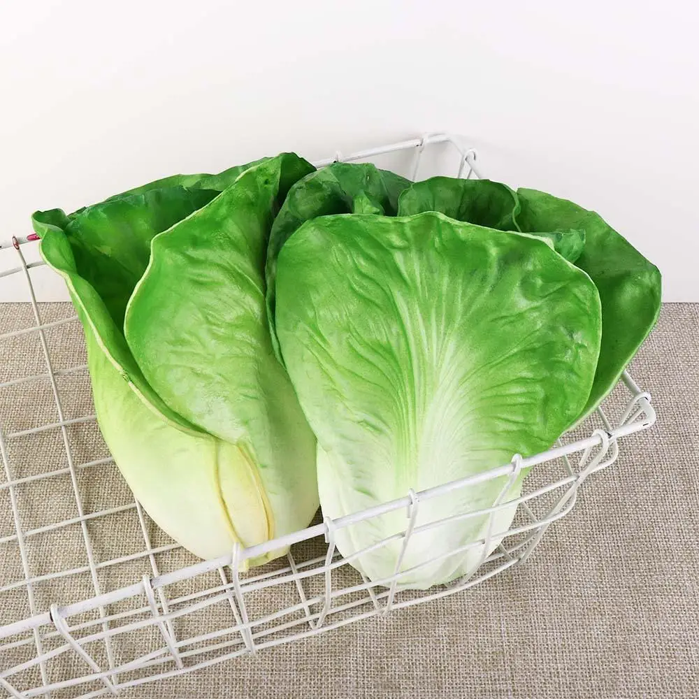 Food Model Simulation Green Artificial Home Decor Lifelike Realistic Lettuce Model Vegetable Model Table Display Photography Prop